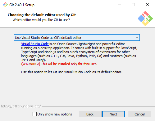3. Editor di default