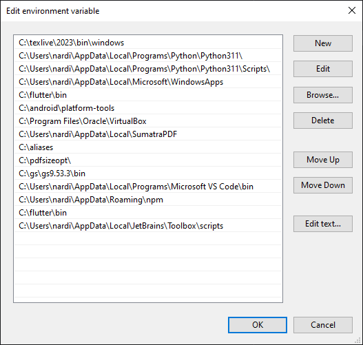 8. Edit Environment Variables